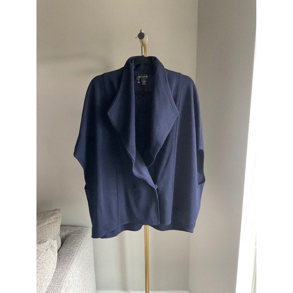 St. John Cardigan Sweater Navy